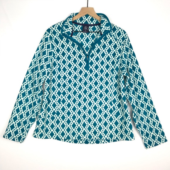 Lands' End Sweaters - LANDS END Teal Fleece Sweater